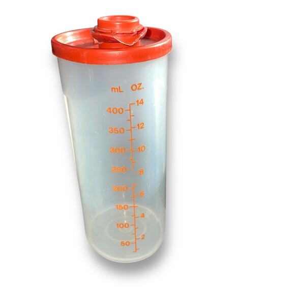 Tupperware Sweet Saver Syrup Dispenser Honey Condiment Paprika Red 640 Vintage - Picture 13 of 14